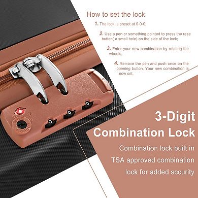 ELEMENT ACE Lightweight ABS Hardshell Carry-On Suitcase with Double Spinner Wheels and TSA Lock