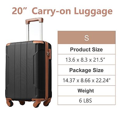 ELEMENT ACE Lightweight ABS Hardshell Carry-On Suitcase with Double Spinner Wheels and TSA Lock