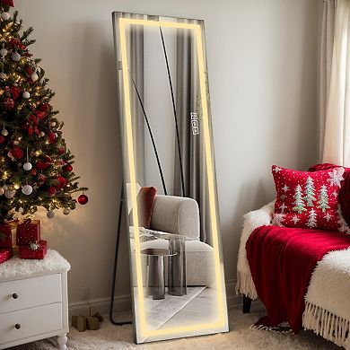 ELEMENT ACE Full Length LED Lighted Floor Mirror with Adjustable Brightness and Anti-Oxidation Frame