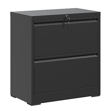 GOODSILO 2 Drawer Lateral File Cabinet with Lock, Metal Horizontal Filing Cabinet