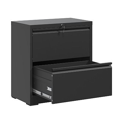 GOODSILO 2 Drawer Lateral File Cabinet with Lock, Metal Horizontal Filing Cabinet