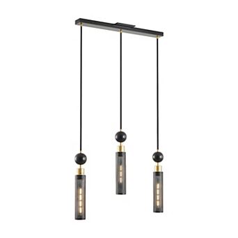 ELEMENT ACE Modern Three-Light Adjustable Pendant Chandelier with Cylindrical Mesh Shades