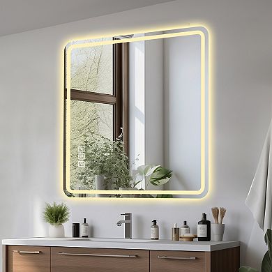 ELEMENT ACE 36x36 Inch LED Bathroom Mirror with Anti-Fog, Dimming Control & 3 Light Modes