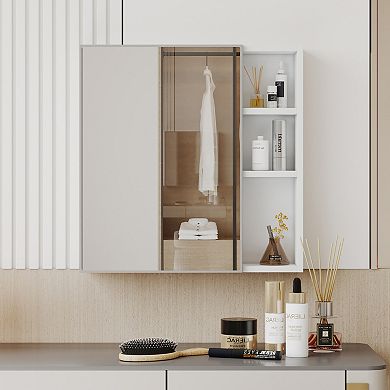ELEMENT ACE Wall Mounted Bathroom Mirror Cabinet with Storage and Space Saving Design