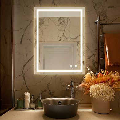 ELEMENT ACE 32x24 Inch Bathroom LED Vanity Mirror with Anti-Fog and Dimmable Lighting