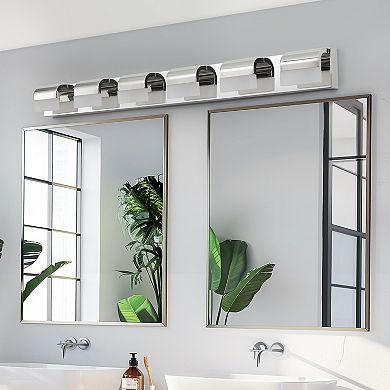 ELEMENT ACE Contemporary Six-Light LED Bathroom Vanity Lighting Fixture for Mirror Wall Installation
