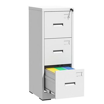 GOODSILO 3 Drawer Vertical File Storage Cabinet with Locking Mechanism and Card Slot