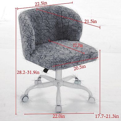 GOODSILO Ergonomic Office Chair with Soft Faux Fur Upholstery and Swivel Base