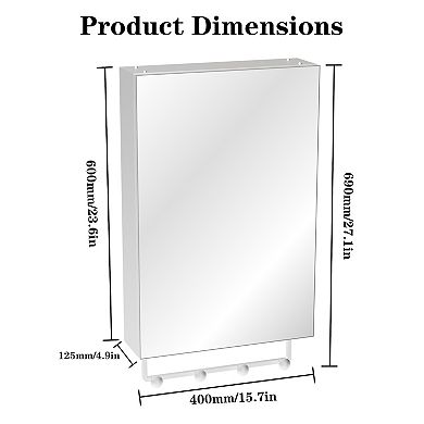 ELEMENT ACE Medicine Cabinet with Mirror & Adjustable Shelves for Bathroom Storage