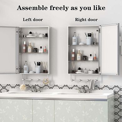 ELEMENT ACE Medicine Cabinet with Mirror & Adjustable Shelves for Bathroom Storage