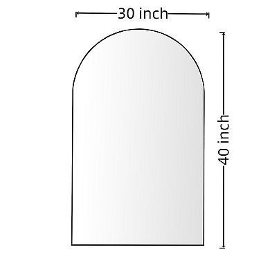 ELEMENT ACE Arched Black Metal Framed Wall Mirror with 40x30 Inch Dimension for Modern Home Décor