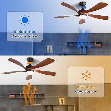ELEMENT ACE 52" Indoor Ceiling Fan with Dimmable LED Light & Remote for Modern Cooling