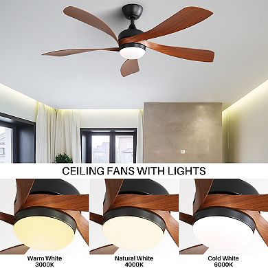 ELEMENT ACE 52" Indoor Ceiling Fan with Dimmable LED Light & Remote for Modern Cooling