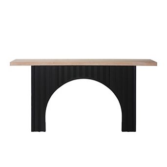 GOODSILO Modern Minimalist Console Table with Arch Base and Wood Top
