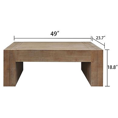 GOODSILO Modern Farmhouse Rectangular Wood Coffee Table for Living Room