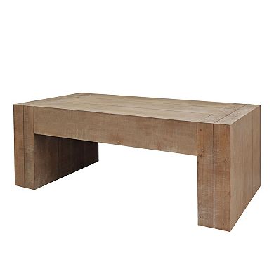 GOODSILO Modern Farmhouse Rectangular Wood Coffee Table for Living Room