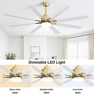 ELEMENT ACE 66-Inch Modern Ceiling Fan with Dimmable LED Light & Remote Control for Home/Office