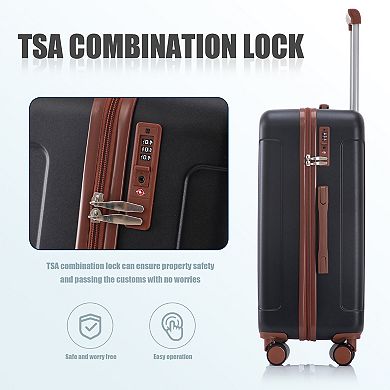 ELEMENT ACE ABS Spinner Wheel Luggage Set with TSA Lock - Three Piece Carry-On Suitcase Collection