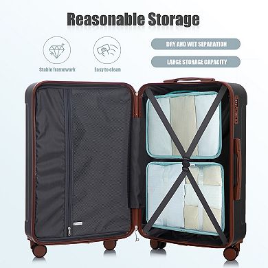 ELEMENT ACE ABS Spinner Wheel Luggage Set with TSA Lock - Three Piece Carry-On Suitcase Collection