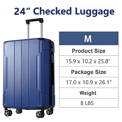 ELEMENT ACE Expandable Hard Shell Checked Luggage with Double Spinner Wheels & TSA Lock