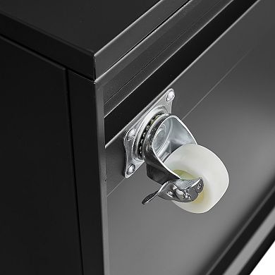 GOODSILO Mobile Printer Stand with Storage Cabinet & Adjustable Shelves for Home Office