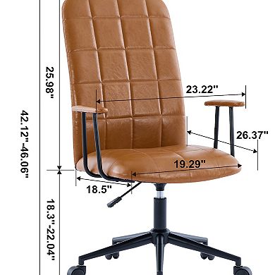 GOODSILO Antique Office Swivel Chair with Adjustable Height and High Back Support