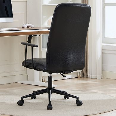 GOODSILO Antique Office Swivel Chair with Adjustable Height and High Back Support