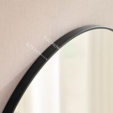 ELEMENT ACE Modern Oval Wall Mirror with Minimalist Metal Frame for Home Decor