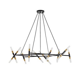 ELEMENT ACE Modern Branch Design Chandelier Light Fixture with Adjustable Height and Frosted Tubes