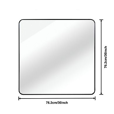 ELEMENT ACE 30x30 Inch Square Metal Framed Wall Mirror with Shatterproof Design
