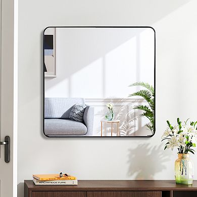 ELEMENT ACE 30x30 Inch Square Metal Framed Wall Mirror with Shatterproof Design