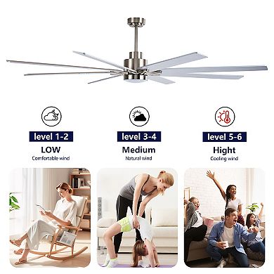 ELEMENT ACE 8-Piece Plywood Reversible Blade Ceiling Fan with LED Light Kit & Remote