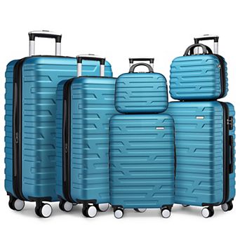 ELEMENT ACE 6 pc Expandable Hardside Suitcase Set with Cosmetic Cases and Spinner Wheels