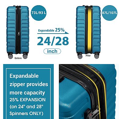 ELEMENT ACE 6-Piece Expandable Hardside Suitcase Set with Cosmetic Cases and Spinner Wheels