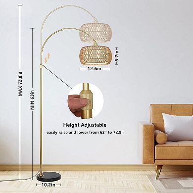 ELEMENT ACE Adjustable Arc Floor Lamp with Remote Control & Dimmable Smart Bulb for Living Room