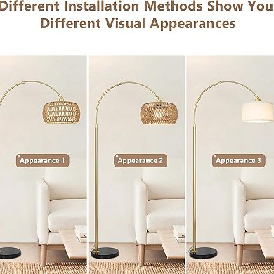 ELEMENT ACE Adjustable Arc Floor Lamp with Remote Control & Dimmable Smart Bulb for Living Room