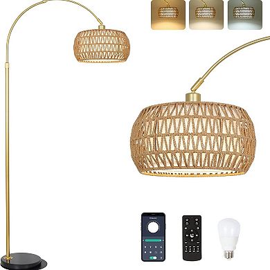 ELEMENT ACE Adjustable Arc Floor Lamp with Remote Control & Dimmable Smart Bulb for Living Room