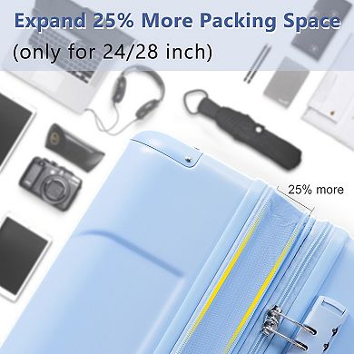 ELEMENT ACE Lightweight Expandable Hardshell Checked Luggage with Double Spinner Wheels and TSA Lock