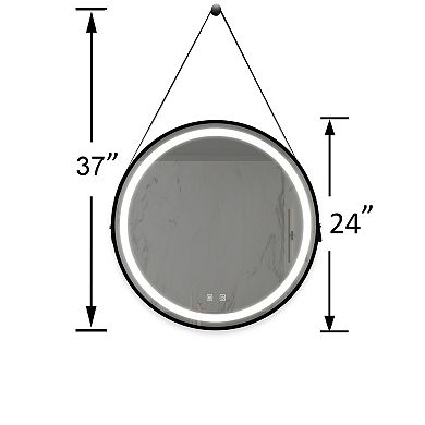 ELEMENT ACE 24-Inch Modern Bathroom Vanity Mirror with LED Lighting and Anti-Fog Function