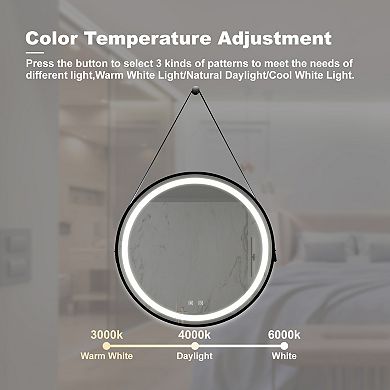 ELEMENT ACE 24-Inch Modern Bathroom Vanity Mirror with LED Lighting and Anti-Fog Function