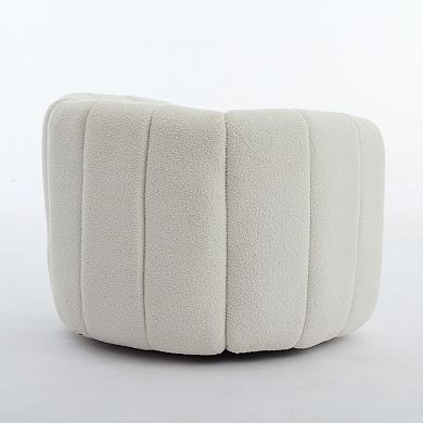 Whisen Swivel Accent Barrel Chair, Modern Round Armchairs with Upholstered