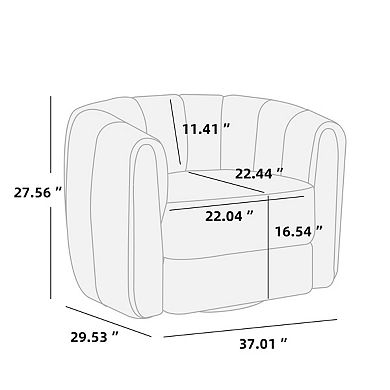 Whisen Swivel Accent Barrel Chair, Modern Round Armchairs with Upholstered