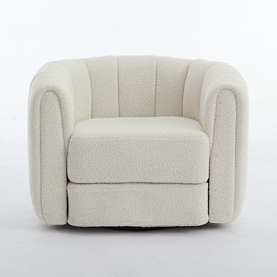 Whisen Swivel Accent Barrel Chair, Modern Round Armchairs with Upholstered