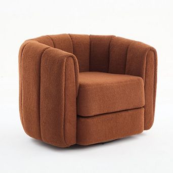 Whisen Swivel Accent Barrel Chair, Modern Round Armchairs with Upholstered