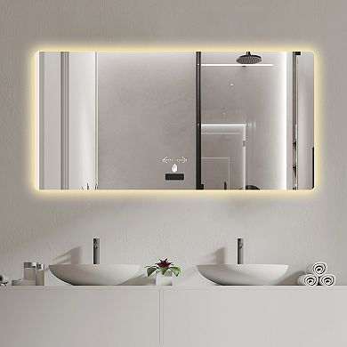 ELEMENT ACE LED Backlit Bathroom Mirror 48x32 Inch, Frameless, Anti-Fog, Smart Sensor