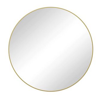 ELEMENT ACE Large Gold Round Metal Framed Wall Mirror for Bathroom Living Room and Bedroom Decor