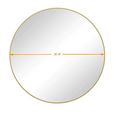 ELEMENT ACE Large Gold Round Metal Framed Wall Mirror for Bathroom Living Room and Bedroom Decor