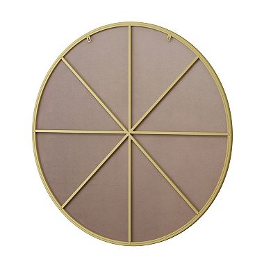 ELEMENT ACE Large Gold Round Metal Framed Wall Mirror for Bathroom Living Room and Bedroom Decor