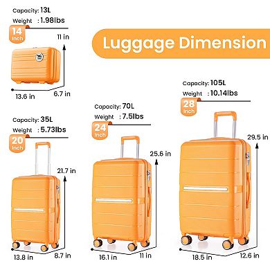 ELEMENT ACE Lightweight Expandable Polypropylene Luggage Set with Multi-Directional Spinner Wheels