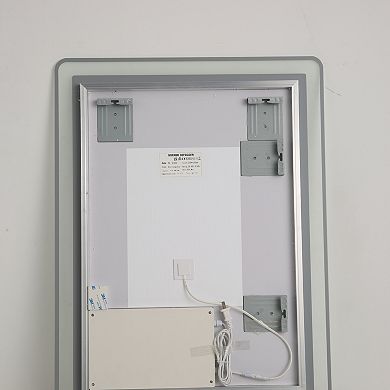 ELEMENT ACE 48x32 Inch LED Illuminated Bathroom Mirror with Anti-Fog Technology and Dimming Options